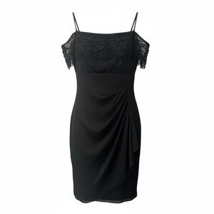 Chic Black Lace Cold Shoulder Dress